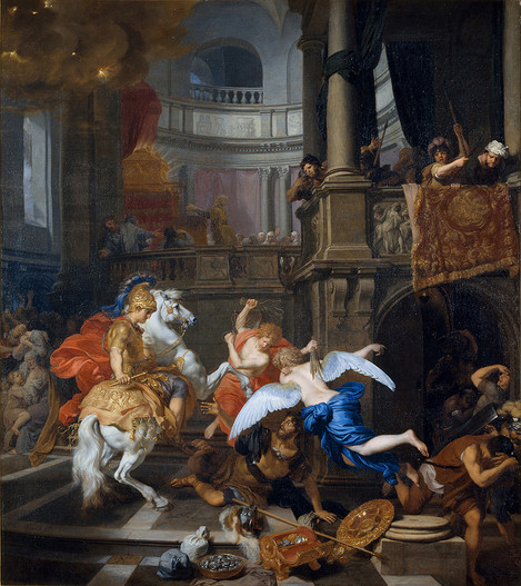 Gerard de Lairesse (Lüttich 1640 – 1711 Amsterdam): Die Vertreibung Heliodors aus dem Tempel, 1674. Öl auf Leinwand, 89 x 77 cm. Erworben 2007. WRM 3646. Foto: Rheinisches Bildarchiv