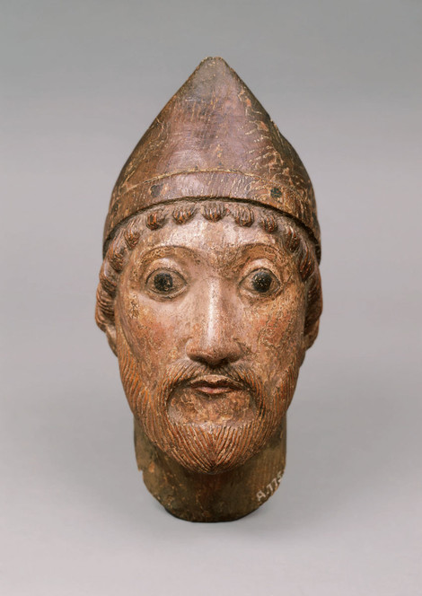 Kopf eines hl. Bischofs, Köln, um 1160–1180, Museum Schnütgen, Foto: RBA Köln