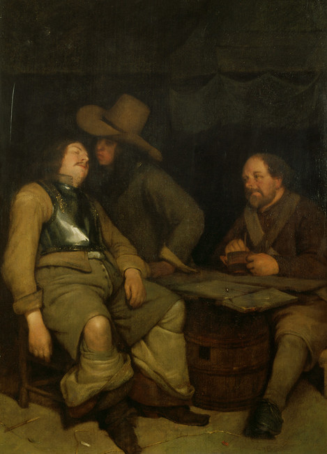 Gerard ter Borch II (Zwolle 1617 – 1681 Deventer), Der schlafende Soldat, 1652/53, Öl auf Eichenholz, Erworben 1916, Wallraf-Richartz-Museum