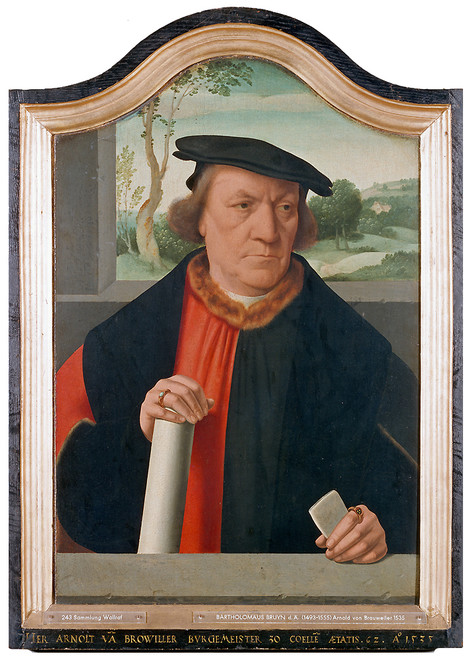 Bartholomäus Bruyn, the Elder (Wesel 1493 – 1555 Cologne): Portrait of the Mayor of Cologne Arnold von Brauweiler, 1535. Oak, 57 x 38.5 cm. Collection of Ferdinand Franz Wallraf. WRM 0243. Photo: Rheinisches Bildarchiv Köln