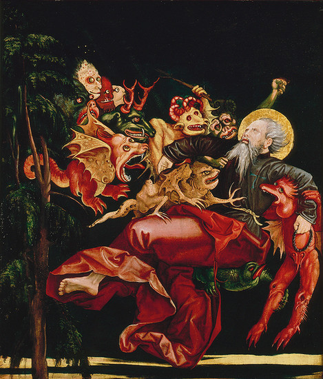 Upper Rhine, c. 1520: St Anthony tormented by Demons. Softwood and oak, 89 x 78 cm. Collection of Ferdinand Franz Wallraf. WRM 0367. Photo: Rheinisches Bildarchiv Köln