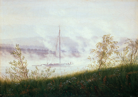 Caspar David Friedrich (Greifswald 1774 – 1840 Dresden): Flussufer im Nebel, um 1821. Öl auf Leinwand, 22 x 33,5 cm. Erworben 1942. WRM 2667. Foto: Rheinisches Bildarchiv Köln