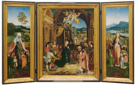 Jan de Beer (Antwerp(?) c. 1475 – c. 1528 Antwerp): Triptych with the Adoration of the Shepherds, c. 1515. Oak, 73 x 56,5 cm (central panel). Acquired in 1980. WRM 0480. Photo: Rheinisches Bildarchiv Köln