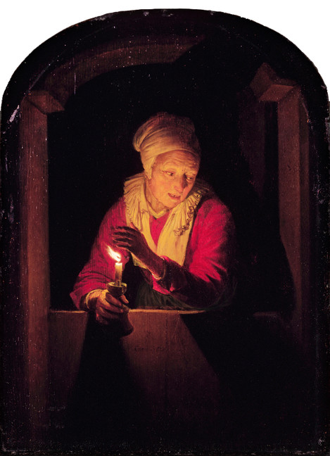 Gerrit Dou (Leiden 1613 – 1675 Leiden): Alte Frau mit Kerze, 1661. Öl auf Eichenholz, 31 x 23 cm. Erworben 1936 mit der Sammlung Carstanjen. WRM 2569. Foto: Rheinisches Bildarchiv