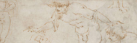 Leonardo da Vinci: Figurenstudie zur Anbetung der Könige