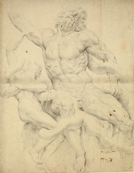 Peter Paul Rubens (Siegen 1577 – 1640 Antwerpen), Die Laokoon-Gruppe, 1602 / 08, Schwarze Kreide, Graphische Sammlung, Wallraf-Richartz-Museum