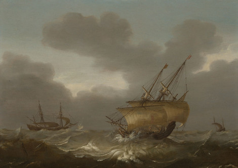 Hans Goderis, Schiffe in stürmischer See, 1630, Öl auf Eichenholz, Privatsammlung, Köln