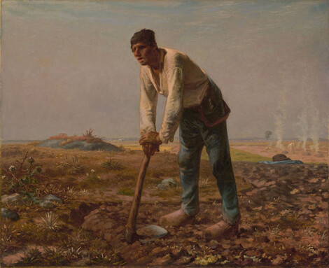 Jean-François Millet, Der Mann mit der Hacke, 1860–62, Öl auf Leinwand, The J. Paul Getty Museum, Los Angeles, 85.PA.114, © Foto: Digital image courtesy of Getty’s Open Content Program