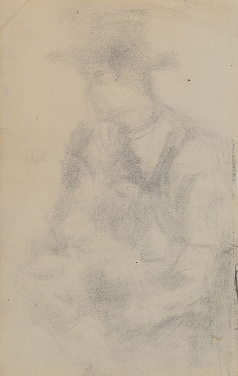 Wastl, Counterproof of Leibl-drawing, Graphite, around 1882, Wallraf-Richartz-Museum & Fondation Corboud