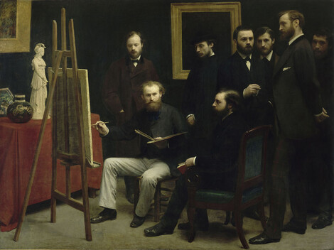 Henri Fantin-Latour, Das Atelier in Batignolles, 1870, Öl auf Leinwand, Musée d`Orsay, Paris, © Foto: bpk | RMN - Grand Palais | Hervé Lewandowski