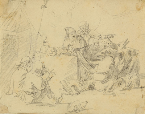 David Teniers d.J., Die Versuchung des Hl. Antonius, Bleigriffel, Graphische Sammlung, Wallraf-Richartz-Museum