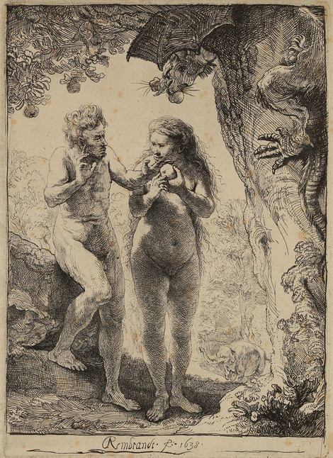 Rembrandt Harmensz. van Rijn Adam und Eva, 1638 Radierung, Graphische Sammlung, Wallraf-Richartz-Museum