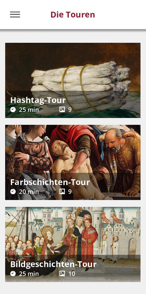 Screenshots of the Wallraf App