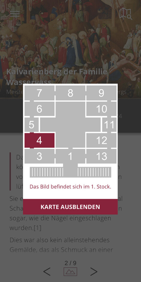 Screenshots of the Wallraf App