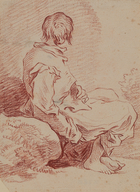 Jean-Baptiste Le Prince (1733-1781), Study of a Seated Boy, red chalk, Wallraf-Richartz-Museum & Fondation Corboud