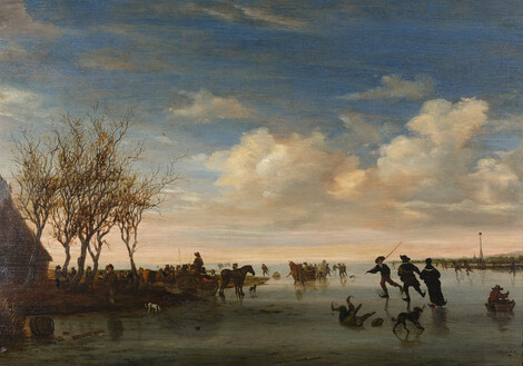 Salomon van Ruysdael, Eisvergnügen bei Haarlem, Öl auf Holz, Privatsammlung