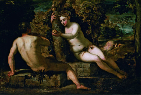 Jacopo Tintoretto, Der Sündenfall, um 1551/52, Öl auf Leinwand, 150 x 220 cm, Gallerie dell'Accademia, Venedig, Foto: © bpk / Alinari Archives / Magliani, Mauro for Alinari