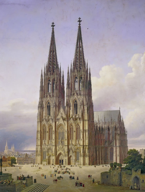 Karl Georg Hasenpflug, Idealansicht des Kölner Domes, 1834/36, Öl auf Leinwand, 158 x 120 cm, Stadtmuseum, Köln
