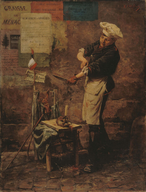 Narcisse Chaillou, Rattenverkäufer, während der Belagerung von Paris 1870, 1871, Öl auf Leinwand, Musée Carnavalet – Histoire de Paris, © Foto: CCØ Paris Musées | Musée Carnavalet – Histoire de Paris