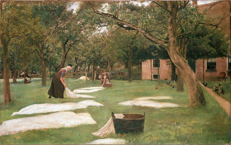 Max Liebermann (Berlin 1847 – 1935 Berlin): Die Rasenbleiche, 1882, Öl auf Leinwand, 109 x 173 cm. Erworben 1954. Inv. Nr. WRM 2939. Foto: Rheinisches Bildarchiv Köln