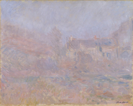 Claude Monet (Paris 1840 – 1926 Giverny): Houses in Falaise, Mist, 1885. Oil on canvas, 73.5 x 92.5 cm. Fondation Corboud, WRM Dep. FC 673. Photo: Rheinisches Bildarchiv Köln