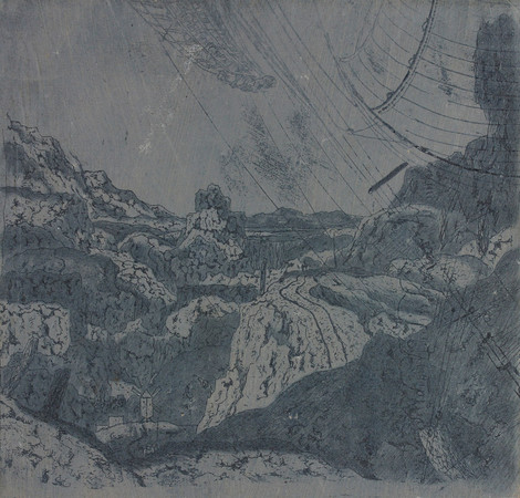Hercules Segers, Landschaft (mit der Schiffstakelage), undatiert, Zeichnung, Wallraf-Richartz-Museum & Fondation Corboud