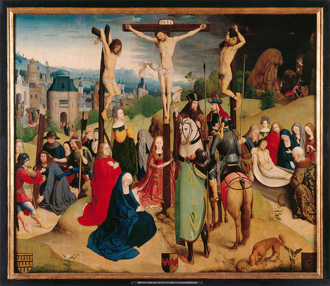 Master of the Legend of St Ursula and workshop (active in Cologne, c. 1480/1490 – c. 1510/1515): Crucifixion of Christ (Mount Calvary), c. 1480. Oak, 135 x 157 cm. Collection of Ferdinand Franz Wallraf. WRM 0473. Photo: Rheinisches Bildarchiv Köln