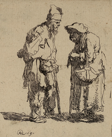 Rembrandt Harmensz. van Rijn Bettler und Bettlerin in Unterhaltung, 1630 Radierung, Graphische Sammlung, Wallraf-Richartz-Museum