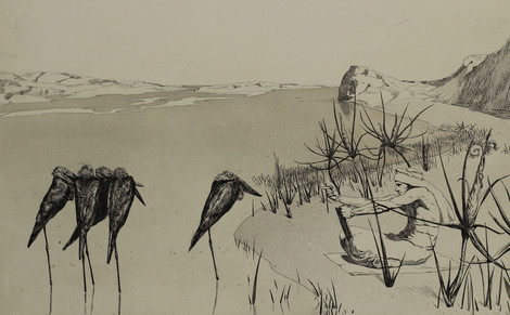 Max Klinger: Zweites Intermezzo, aus dem Zyklus Opus II – Rettungen Ovidischer Opfer, 2. Ausgabe 1880, Radierung und Aquatinta auf Chine collé, Graphische Sammlung, Wallraf-Richartz-Museum & Fondation Corboud, Dauerleihgabe der Bundesrepublik Deutschland seit 2012