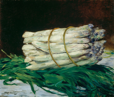 Edouard Manet (Paris 1832 – 1883 Paris): Asparagus Still Life, 1880. Oil on canvas, 46 x 55 cm. Acquired in 1968 as a loan from the Verein der Freunde, des Kuratoriums und der Förderergesellschaft des Wallraf-Richartz-Museums e.V. WRM Dep. 318. Photo: Rheinisches Bildarchiv Köln