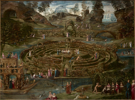 Jacopo Tintoretto, Liebeslabyrinth, um 1538 und um 1552, Öl auf Leinwand, 147 x 200 cm, Royal Collection Trust/© Her Majesty Queen Elizabeth II, Foto: © Her Majesty Queen Elizabeth II