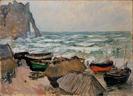 Claude Monet (Paris 1840 – 1926 Giverny): Fishing boats on the beach of Etretat, 1884. Oil on canvas, 73.5 x 100.5 cm. Acquired in 1961. WRM 3120. Photo: Rheinisches Bildarchiv Köln