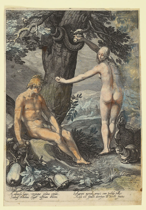 Jan Saenredam, Der Sündenfall, um 1600, Kupferstich auf Vergépapier, Graphische Sammlung, Wallraf-Richartz-Museum