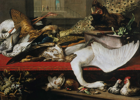 Frans Snijders (Antwerpen 1579 – 1657 Antwerpen), Stillleben mit Geflügel und Wildschweinkopf, 1614, Leinwand, Erworben 1953 mit Unterstützung des Kunst- und Auktionshauses Angersbach, Köln, Wallraf-Richartz-Museum