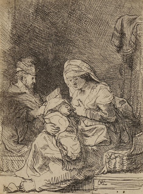 Rembrandt Harmensz. van Rijn Die Heilige Familie, um 1632 Radierung, Graphische Sammlung, Wallraf-Richartz-Museum