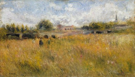 Auguste Renoir (Limoges 1841 – 1919 Cagnes-sur-Mer): Seine-Ufer bei Rueil, 1879. Öl auf Leinwand, 37,5 x 65,7 cm. Fondation Corboud, WRM Dep. FC 790. Foto: Rheinisches Bildarchiv