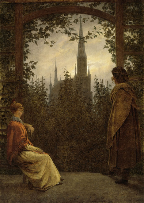 Caspar David Friedrich, Gartenlaube bei Greifswald, 1818, Öl auf Leinwand, 30 x 21,5 cm, Bayerische Staatsgemälde-sammlungen – Pinakothek der Moderne, München