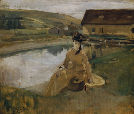 Eva Gonzalès, Am Wasser, vor 1873, Öl auf Leinwand, Österreichische Galerie Belvedere, Wien, © Foto: Belvedere, Wien
