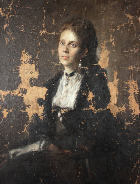 Franz von Lenbach, Damenportrait, 1890er Jahre,  Öl auf Leinwand, Privatbesitz