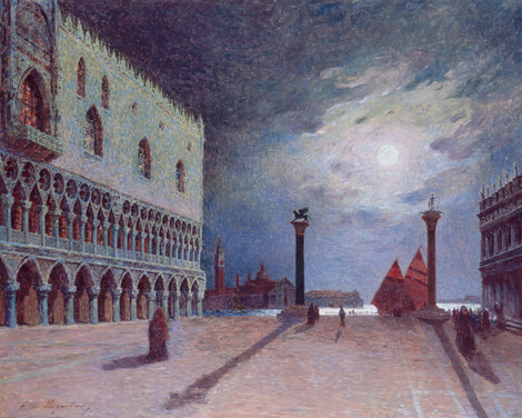 Fernand Loyen du Puigaudeau (1864–1930), Die Piazzetta in Venedig bei Nacht, o. J., WRM & FC, Köln