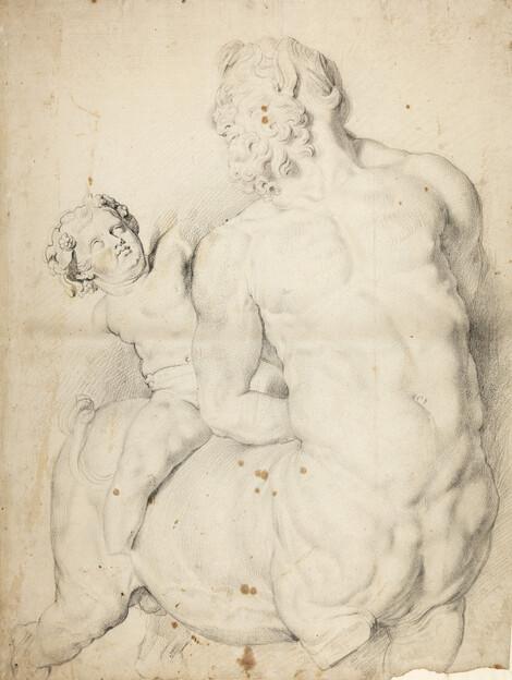 Peter Paul Rubens, Centaur, tamed by Cupid, c. 1606, Black stone chalk, on laid paper. Wallraf-Richartz-Museum & Fondation Corboud, Köln, Graphische Sammlung, © Photo: Thomas Klinke, Wallraf-Richartz-Museum