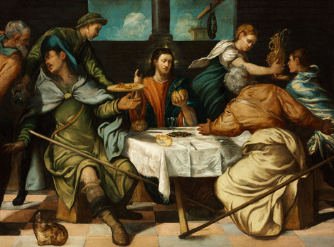 Jacopo Tintoretto, Abendmahl in Emmaus, um 1543, Öl auf Leinwand, Szépmüvészeti Múzeum / Museum der Bildenden Künste, Budapest