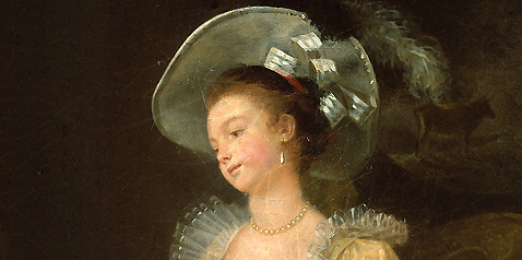 Postkarte Fragonard Die Angorakatze und Dame mit Hut 