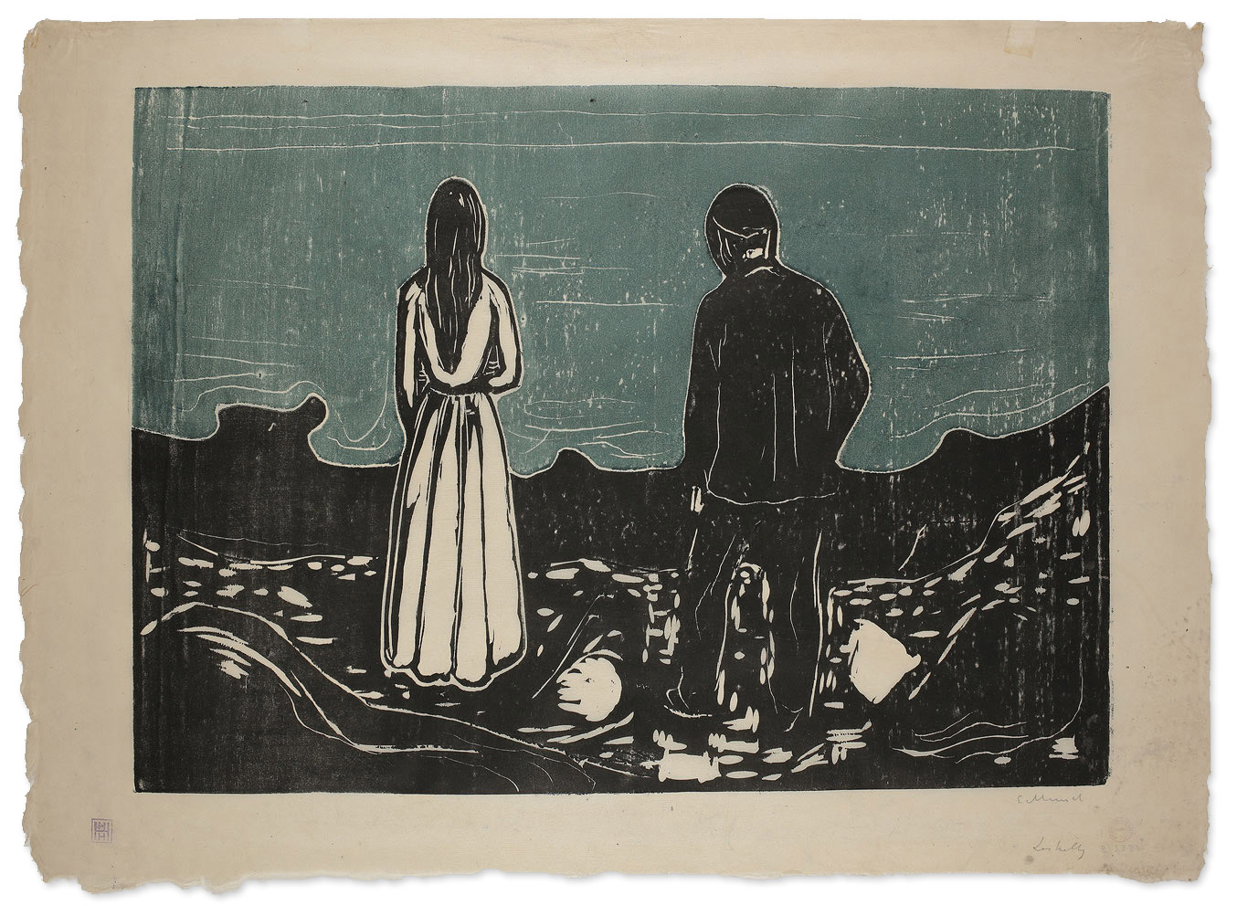 Kunstkarte Zwei Menschen Edvard Munch Die Einsamen 